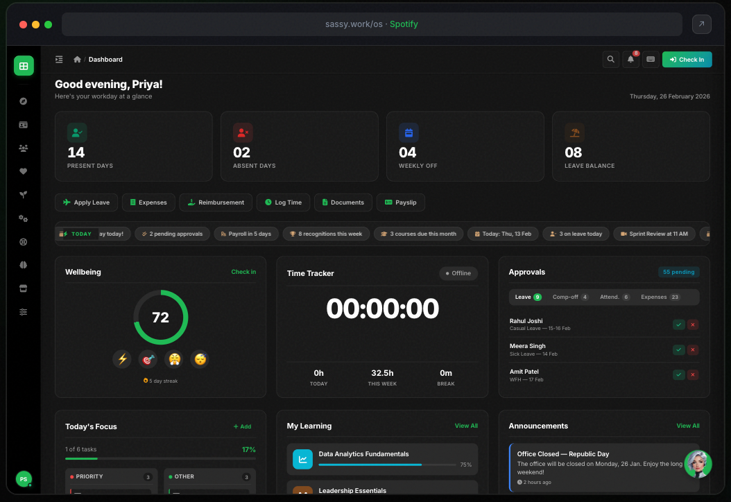 SassyOS Dashboard